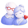 Illustration of a senior couple representing elderly care and companionship