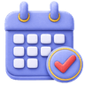 Calendar with checkmark illustration representing home visit scheduling and coordination